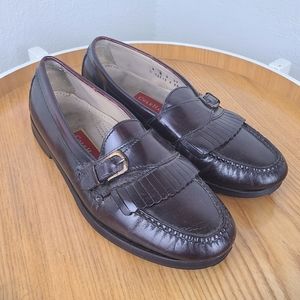 Cole Haan Burgundy Leather Pinch Buckle Loafers
